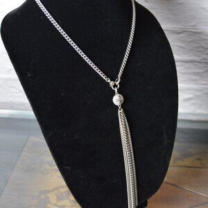Multi-Strand Sterling Silver Chain Necklace with Diamond Pendant by Sheryl Lowe